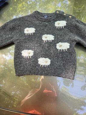 Kids KIABI Charcoal Gray Sheep Knit Sweater